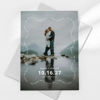 Save the Date Card Modern Wavy Border