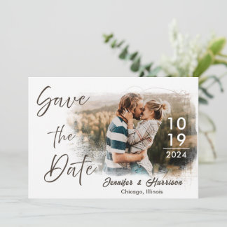 Save the Date card with Photo Wedding Announcement