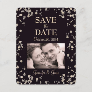 Save The Date Card with Picture - Champagne Bubble