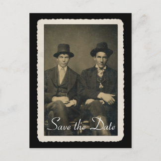 Save the Date card with vintage portrait.