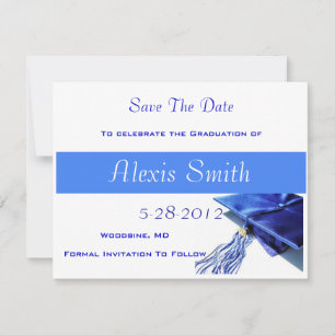 Save The Date Cards - Blue Graduation Cap