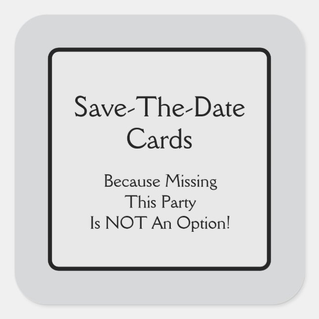 Save the Date Cards Square Sticker (Front)