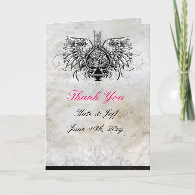 Save the Date Cards- Winged Celtic Gaelic Knot Thank You Card (Front)