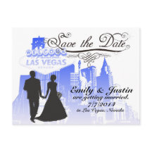 SAVE THE DATE CARDS WITH VIEW OF LAS VEGAS, NEVADA