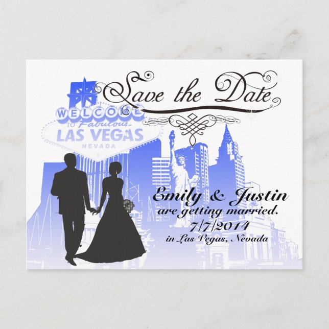 SAVE THE DATE CARDS WITH VIEW OF LAS VEGAS, NEVADA (Front)