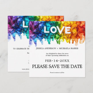 Save The Date 🌈 Carré Mariage LGBTQ Peint Avec Amour