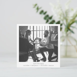 Save The Date Carré minimaliste noir blanc photo Mariage moderne