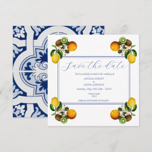 Save The Date Carreaux de citron de la côte d'Amalfi Italie Pers