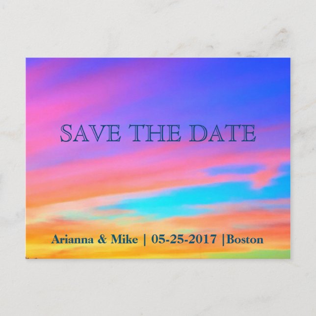 Save the date | Carte Faire-part Sunset (Devant)