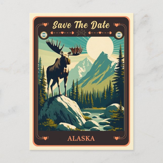 Save the date | Carte postale Invitation Alaska (Devant)