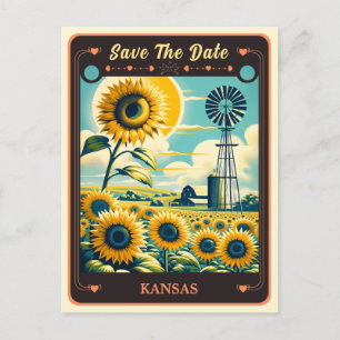 Save the date Carte postale Invitation Kansas