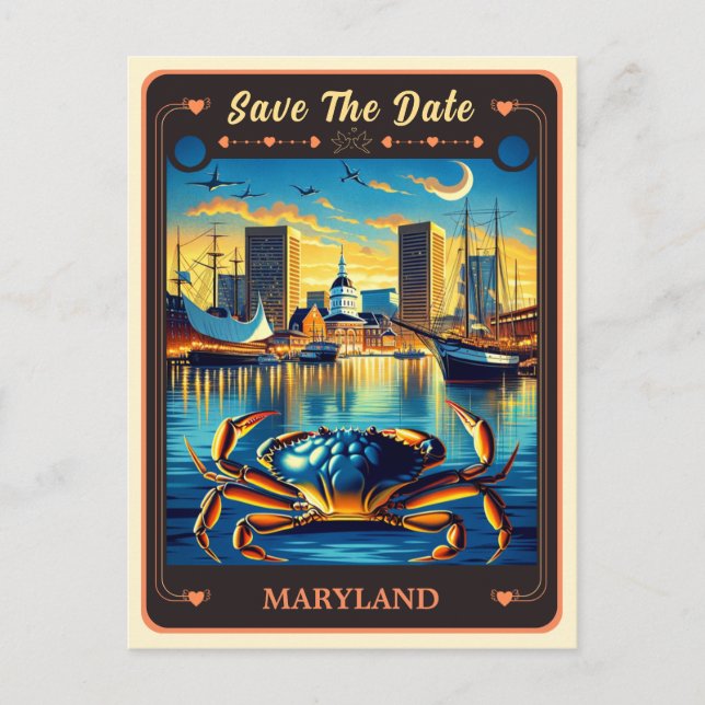 Save the date | Carte postale Invitation Maryland (Devant)