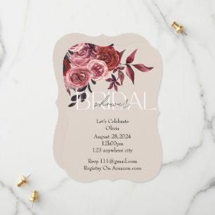 Save The Date carton d'invitation de douche de mariée floral ros