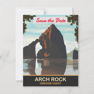 Save The Date Carton d'invitation de mariage Arch Rock Oregon Co