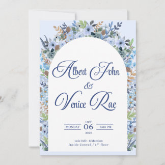 Save The Date Carton d'invitation de mariage bleu clair