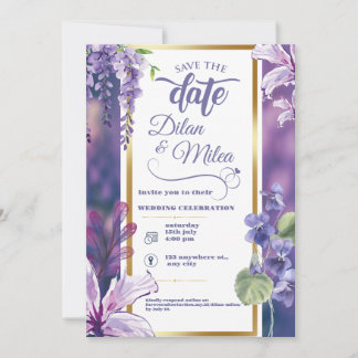 Save The Date Carton d'invitation de mariage floral