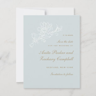 Save The Date Cascade de Tulipes Bleu Clair