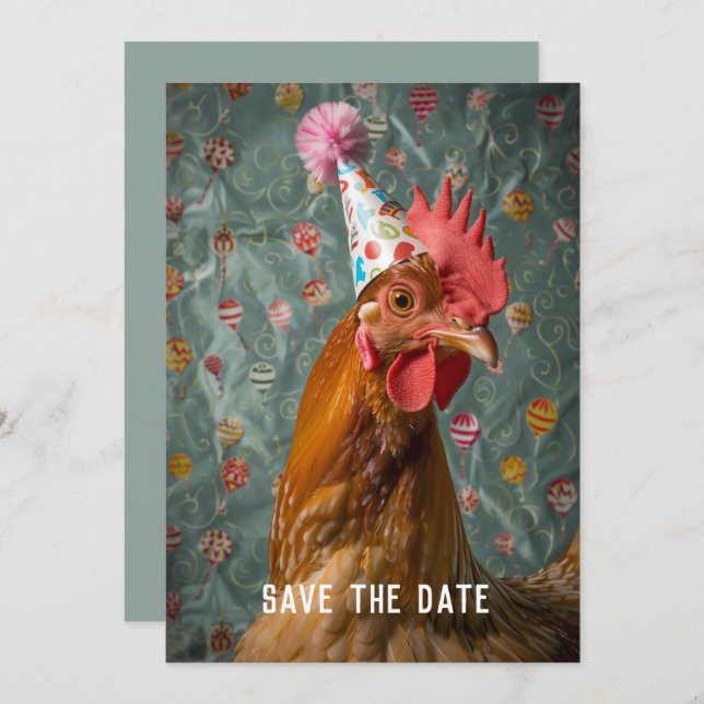 Save The Date Casquette de la fête du poulet (Devant / Derrière)