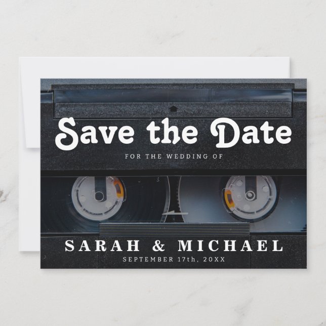 Save The Date Cassette rétro 80s Mariage Enregistrer la date (Devant)