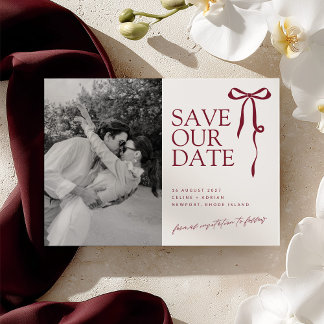 Save The Date CECILIA Bourgogne Enregistrer la Date avec Photo