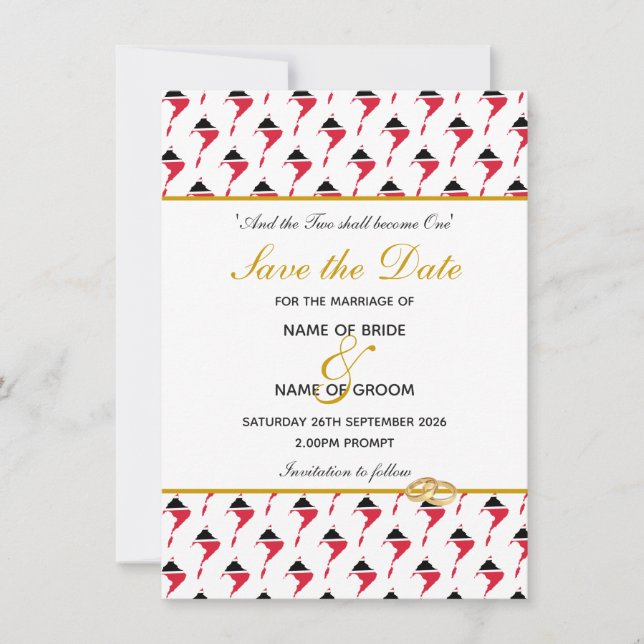Save The Date Célébration de mariage d'événement spécial TRINITÉ (Devant)