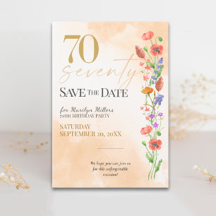 Save The Date Célébration des 70 ans de Soft Wildflower