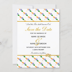 Save The Date Célébration des Mariages chrétiens d'INDE