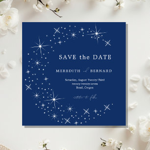 Save The Date Céleste Élégant Mariage Lune Bleue Sauvegarder La