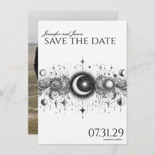 Save The Date Céleste noir et blanc