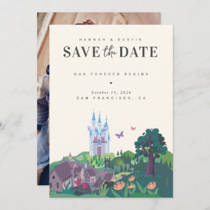 Save The Date Cendrillon au Château Whimsical Photo Enregistrer 