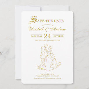 Save The Date Cendrillon d'or Fairytale Enregistrer la date