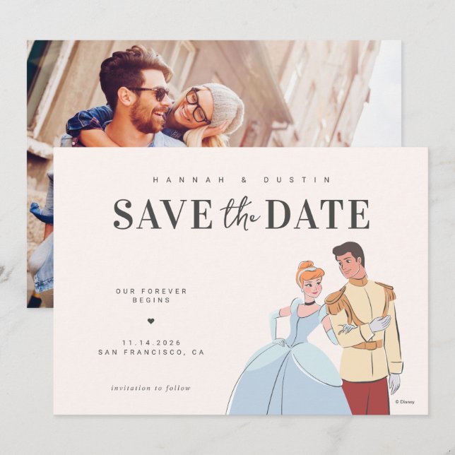 Save The Date Cendrillon et le prince charmant Sauvez la date Ph (Devant / Derrière)