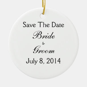 Save The Date Ceramic Ornament