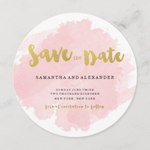 Save The Date Cercle Gold et Blush Enregistrer la date
