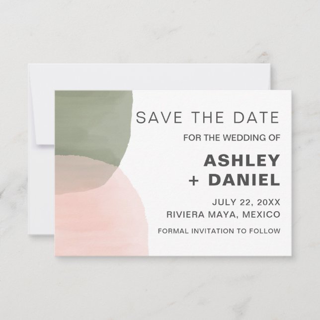 Save The Date Cercles d'aquarelle moderne Mariage Enregistrer la (Devant)