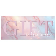 Certificat Cadeau Élégant Rose Pâle Douce