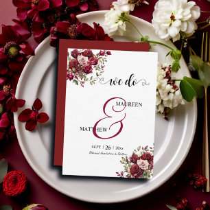 Save The Date C'est vrai ! Mariage de script moderne floral de B