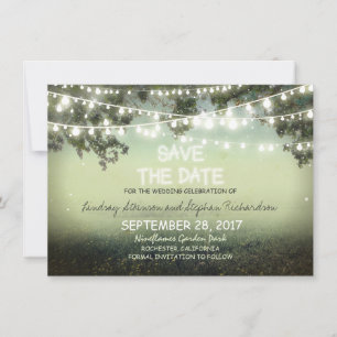 Save The Date chaîne de lumières rustique ENREGISTRER LA DATE CA