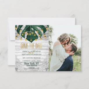 Save The Date Chaîne suisse de feuille de fromage lights Mariage