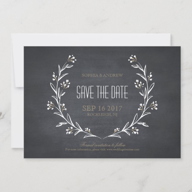 Save The Date Chalet floral mariage rustique enregistrer la date (Devant)