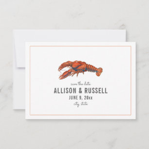 Save The Date Chambray Homard Rustique Mariage Enregistrer La Da