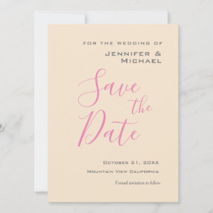 Save The Date Champagne Couleur Mariage Professionnel Minimalist