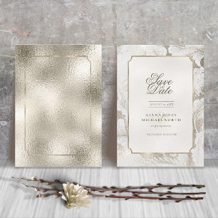 Save The Date Champagne de Mariage Paisley officiel ID767