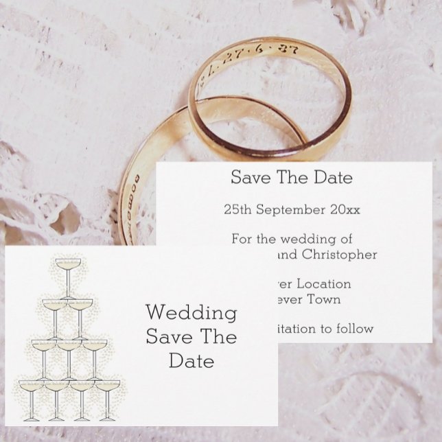 Save The Date Champagne Glasses Design Wedding (Créateur téléchargé)