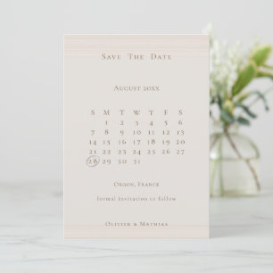 Save The Date Champagne Gold Modern Chic Calendrier Enregistrer 