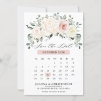 Champagne Ivory Blush Pink Pastel Calendrier Flora