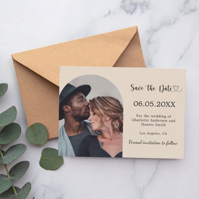 Save The Date Champagne simple modern photo wedding (Créateur téléchargé)