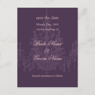 Save the Date/chandelier/diy colour Announcement Postcard