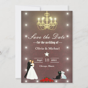 Save The Date Chandelier d'or