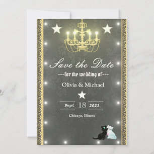 Save The Date Chandelier d'or